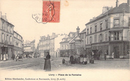 Livry - Place De La Fontaine - Animé - Calèche Et Rails De Tram - Tramway - Oblitéré à Reims  BAISSE DE PRIX - Livry Gargan