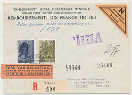 Registered / Remboursement Cover  Schaan Liechtenstein - The Netherlands 1959 - Tax Label - Free Of Duty - Cartas & Documentos