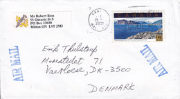 Canada Purple AIR MAIL Line Cds. MILTON Ontario 2001 Cover Lettre VAERLÖSE Værløse Denmark Auyuittuq National Park - Cartas & Documentos