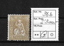 1862 SITZENDE HELVETIA → Gezähnt, Weisses Papier      ►SBK-36b*◄ - Unused Stamps