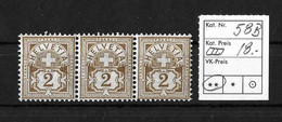 1894 - 1899 ZIFFERMUSTER → Faserpapier Kontrollzeichen Form B     ►SBK-58B** / Dreierstreifen◄ - Ongebruikt