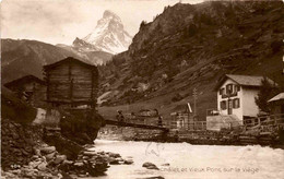 Chalet Et Vieux Pont Sur La Viege (404) * 18. 8. 1925 - Viège