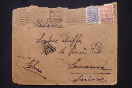 GRECE - Enveloppe Commerciale De Athénes Pour La Suisse En 1919 Avec Contrôle Postal - L 111416 - Lettres & Documents