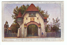 Restaurant Hundekehle, Eingang.  Hermann Otto , Hoflieferant  1907 - Grunewald