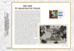 &#9989; 2020  " 75 ANS DE L'UNESCO " Sur Feuillet CEF 1er Jour Sur Soie  N° YT SERV 179. Parfait état FDC - 2020-…