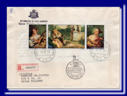 1970 San Marino Saint-Marin Registered FDC 1er Jour Ersttag G.B. Tiepolo Posted To Italy - FDC