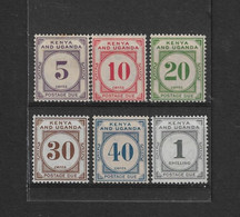 KENYA, UGANDA AND TANGANYIKA 1928 - 1933 POSTAGE DUE SET SG D1/D6 (LIGHTLY) MOUNTED MINT Cat £100 - Kenya & Uganda