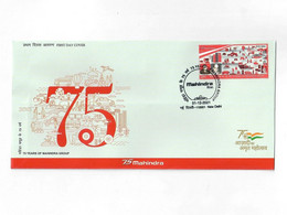 India 2021 New *** 75 YEAR'S OF MAHINDRA GROUP FDC Cover Satellite , Drone, Electric Car, Hot Air Balloon, Bulb (**) - Ungebraucht