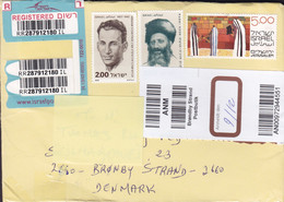 Israel Registered Einschreiben Label 201? To BRØNDBY STRAND Denmark - Lettres & Documents