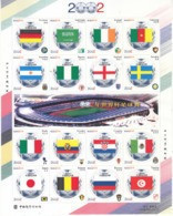 China 2002 South Korea/Japan FIFA World Cup 2002 Football Sport Games Flag Special Sheets - 2002 – Südkorea / Japan