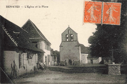 FRANCE-19 CORRÈZE - BENAYES - L'Eglise Et La Place - Other Municipalities
