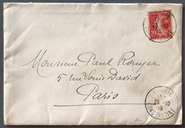 France N°138 Sur Enveloppe TAD BOUGIE, Constantine 25.10.1915 Pour Paris - (B3721) - 1877-1920: Période Semi Moderne