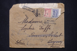 GRECE - Enveloppe Commerciale D'Athènes Pour La Suisse En 1919 Via Milano Avec Contrôle Postal - L 111455 - Covers & Documents