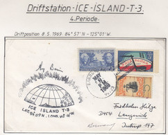 USA Driftstation ICE-ISLAND T-3 Cover Ice Island T-3 Periode 4 Ca  MAY 8 1969 Signature  (DR131) - Scientific Stations & Arctic Drifting Stations