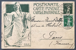Suisse Entier Carte Illustrée 1909 Inauguration Du Monument De L'UPU - (B3755) - Postwaardestukken