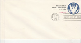 USA ETATS UNIS ENTIER LETTRE FDC GREAT SEAL 1982 - 1981-00