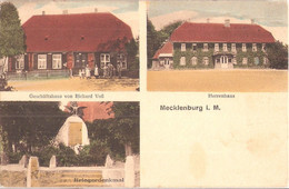 HERRENHAUS Dorf Mecklenburg Geschäftshaus Von Richard Voß Kriegerdenkmal Color Gelaufen 27.5.1932 - Wismar
