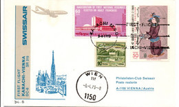 Karachi Wien 1973 - Pakistan - SWISSAIR DC-8 - Inaugural Flight - 1er Vol Erstflug - Eerste Vluchten