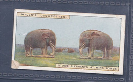 Wonders Of The Past 1926 - 25 Stone Eleohants At Ming Tomb -  Wills Cigarette Card - Original  - - Wills