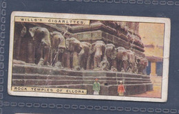 Wonders Of The Past 1926 - 29 Rock Temples Of Ellora, India-  Wills Cigarette Card - Original  - - Wills