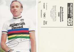 CARTE CYCLISME JOOP ZOETEMELCK SIGNEE TEAM KWANTUM 1985 - Cyclisme