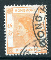 Hong Kong 1954-62 QEII Definitives - 5c Orange Used (SG 178) - Gebraucht