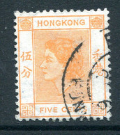 Hong Kong 1954-62 QEII Definitives - 5c Orange Used (SG 178) - Gebraucht