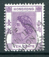 Hong Kong 1954-62 QEII Definitives - 10c Reddish-violet Used (SG 179b) - Usati