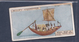Wonders Of The Past 1926 - 3 Model Boats Of 4000 Years Ago -  Wills Cigarette Card - Original  - - Wills