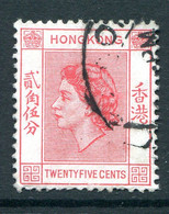 Hong Kong 1954-62 QEII Definitives - 25c Scarlet Used (SG 182) - Usati