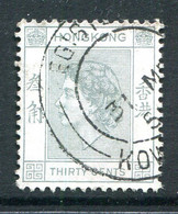 Hong Kong 1954-62 QEII Definitives - 30c Grey Used (SG 183) - Gebraucht