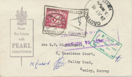 GB 1965 Superb Unpaid Cover W Skeleton Postmark „CROYDON / SURREY“ (29mm), Also Postage Due 6d CHARGE NOT COLLECTED - Taxe