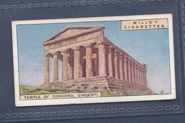 Wonders Of The Past 1926 - 45 Temple Of Concord, Girgenti -  Wills Cigarette Card - Original  - - Wills