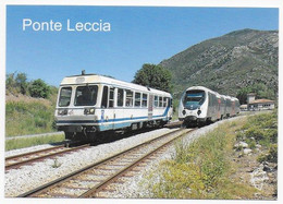 Train - Morosaglia  -  L' Autorail Venant De Calvi Et Celui De Bastia Arrivent En Gare De Ponte Leccia - Equipo
