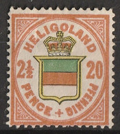 Heligoland 1876  Stemma Tricolore Al Centro 2½/20P/Pf -Unificato N.17/A  MNH - Helgoland