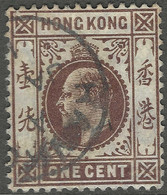 Hong Kong. 1907-11 KEVII. New Colours. 1c Used. Mult Crown CA W/M SG 91 - Usados