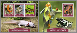 SAO TOME 2021 MNH American Amphybians Frogs Frösche Amphibien Grenouilles Amphibiens M/S+S/S - OFFICIAL ISSUE - DHQ2149 - Ranas