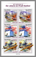 MALDIVES 2021 MNH WWII Pearl Harbor M/S - OFFICIAL ISSUE - DHQ2149 - WW2 (II Guerra Mundial)