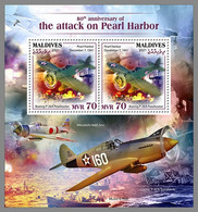 MALDIVES 2021 MNH WWII Pearl Harbor S/S - OFFICIAL ISSUE - DHQ2149 - Guerre Mondiale (Seconde)