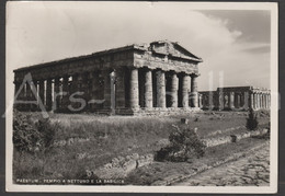 Postcard / CPA / Paestum / Monument / Tempio A Nettuno E La Basilica / Salerno / 2 Scans / Used / 2 Stamps - Salerno