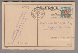 CH Portofreiheit 1924-05-19 Bern Kl#588 Zu#5 10Rp. Auf Postkarte (Schweiz. Fürsorgeverein Für Taubstumme) - Franchise