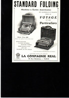 Publicité Coupure Année 1911 Bureautique Standard Folding Machine à écrire Américaine Compagnie Real - Reclame