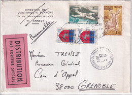 1974 - ENVELOPPE EXPRES PAR PORTEUR SPECIAL De ANNECY (HAUTE SAVOIE) - Lettres & Documents