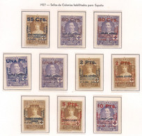 ESPAÑA 1927 - XXV ANIVERSARIO CORONACION ALFONSO XIII - HABILITADOS - EDIFIL 392/401** LUJO - LUXE - Nuevos