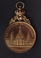 DDAA 694 - EXPOSITION INTERNATIONALE ANVERS 1894 - Médaille De 59 Mm (78 G) Avec Attache Couronnée - Touristiques