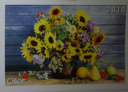 Petit Calendrier Poche  Agenda 2010 Oller Fleur Tournesol  12 Pages - Small : 2001-...