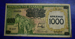 GREECE Banknotes Bank Of Greece 1000 Drachmai Athens 1939 - Grèce