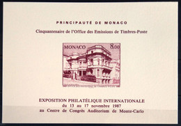 MONACO                        DOC :  EXPO PHILATELIQUE INTERNATIONALE 1987 - Lettres & Documents