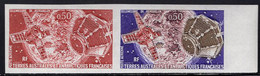 F.S.A.T.(1979) Satellite. Geophysical Laboratory. Trial Color Proof Pair. Telesurvey Of Kerguelen Island. Scott No C49 - Non Dentelés, épreuves & Variétés