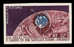 WALLIS & FUTUNA(1962) Telstar Satellite. Imperforate. Scott No C17, Yvert No PA22. Nice! - Imperforates, Proofs & Errors